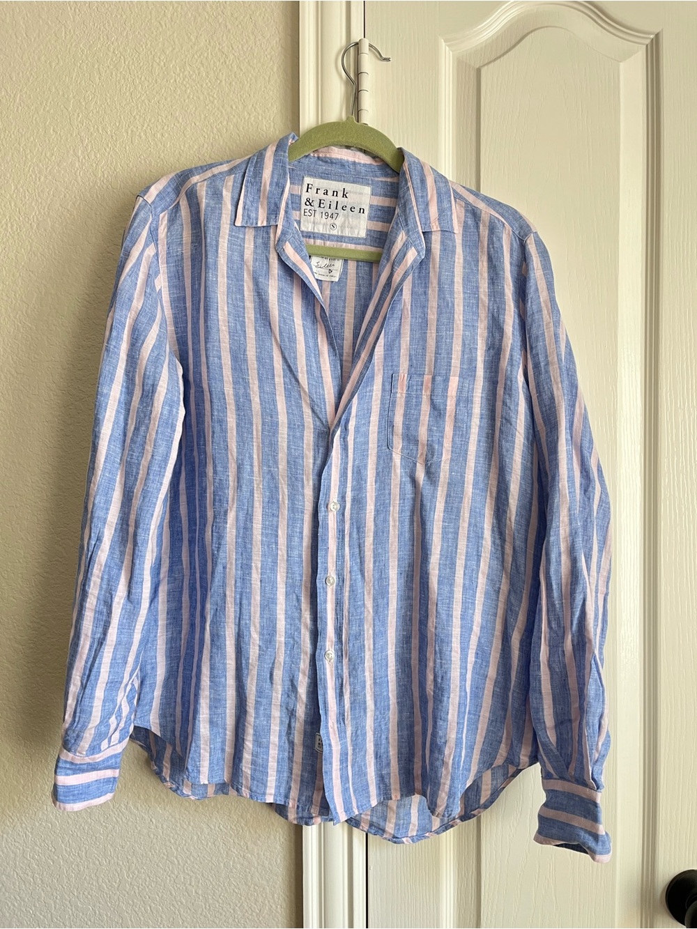 Frank & Eileen Eileen Button-Down Shirt Stripes Pink Blue size small - Picture 3 of 11
